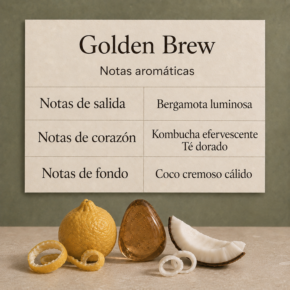Vela aromática en concreto- Golden brew