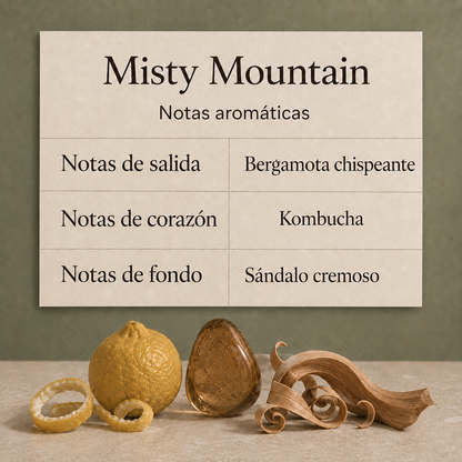 Vela aromática en vidrio soplado- Misty Mountain