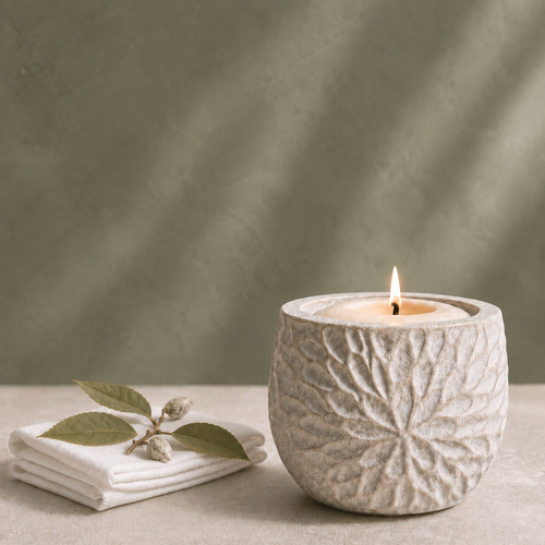 Vela aromática en concreto- White whisper