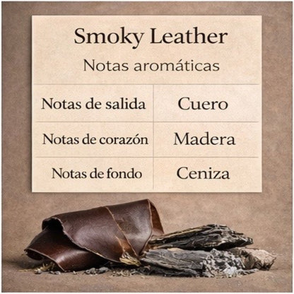 Vela aromática en concreto- Smoky Leather
