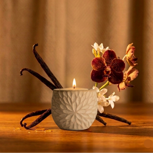 vela aromatica y decorativa contenedor de concreto