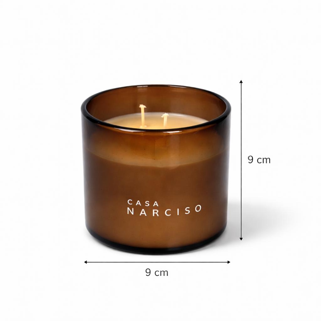 Vela aromática en vidrio soplado- Cindery Musk