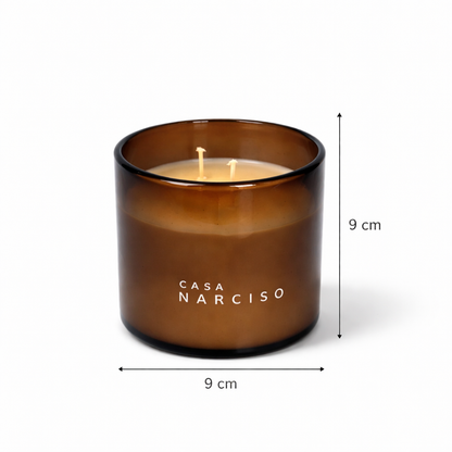 Vela aromática en vidrio soplado- Cindery Musk
